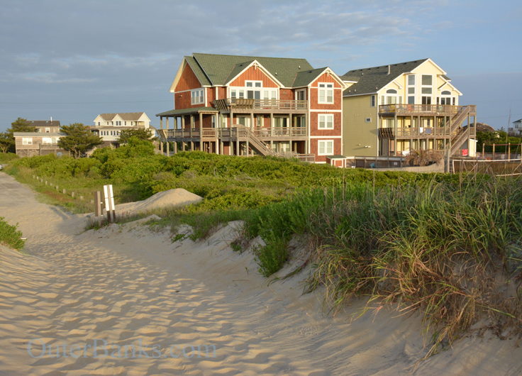 Homes along the beach in South Nags Head