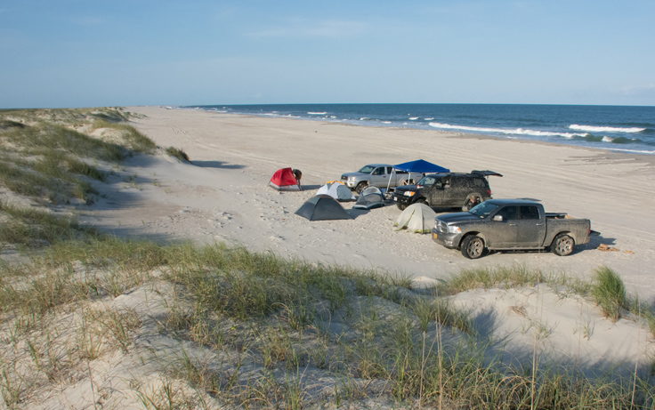 Beach camping is only available on Portsmouth Island