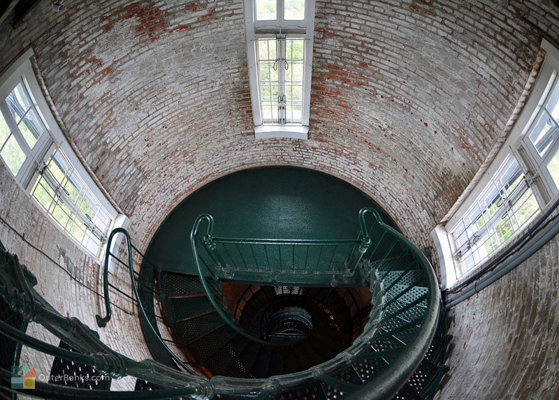 An interior view of the beautiful Currituck Beach Lighthouse