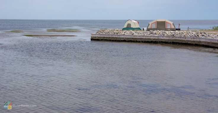 Tent sites along Pamlico Sound