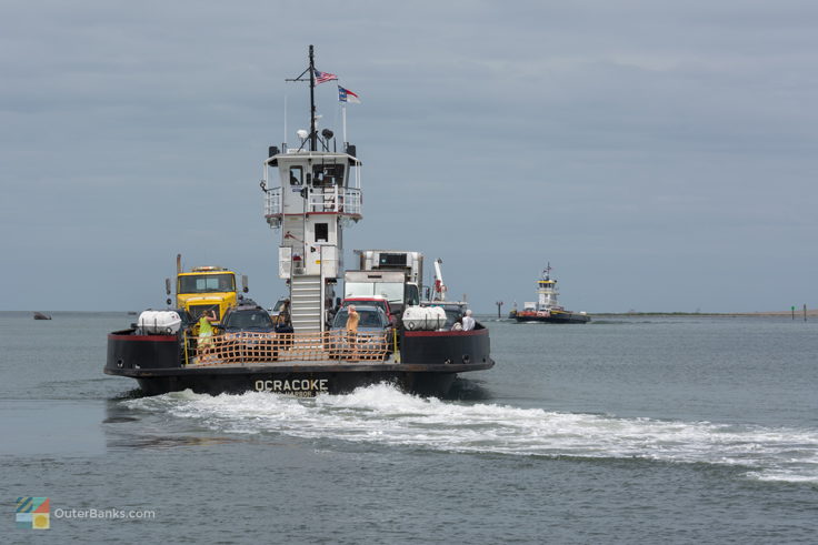 A Hatteras - Ocracoke Ferry leaves Hatteras