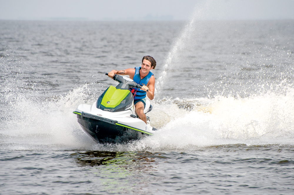 A jet skiier at Sunset Watersports