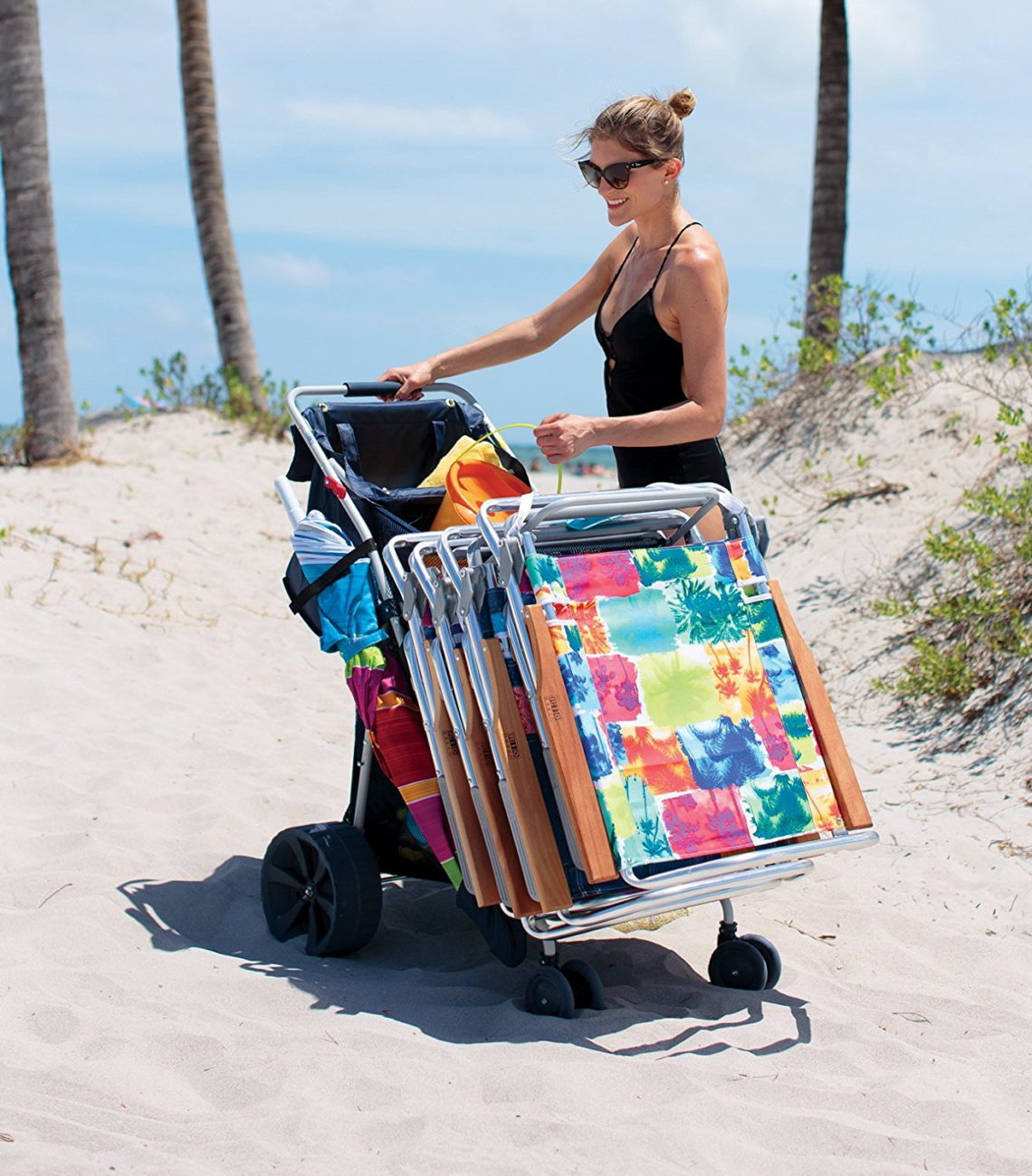 Creatice Beach Wagon With Chair Holder 