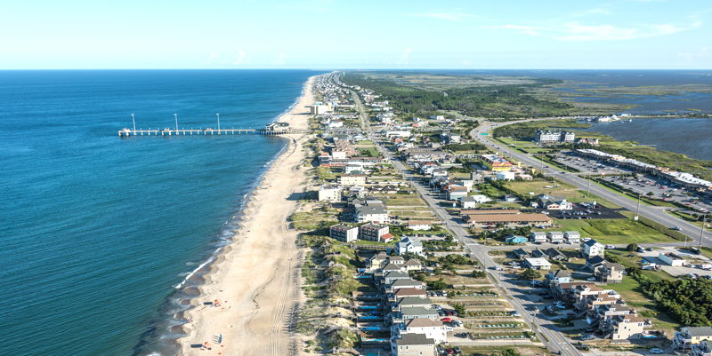 Homes and shopping in Nags Head, NC