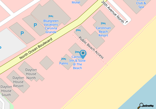 The Waves Hotel at Myrtle Beach map location