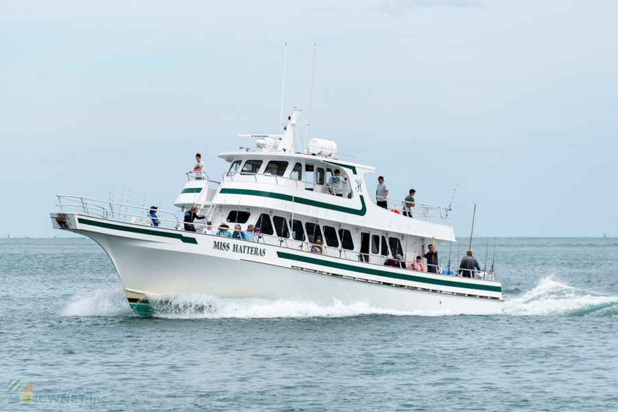 A fishing tour boat off Hatteras Village