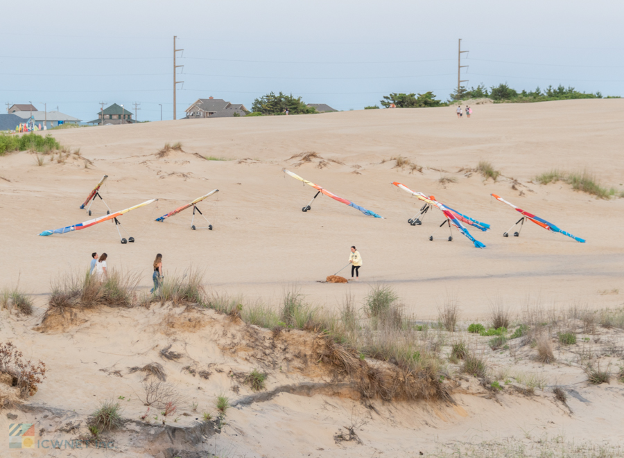 Hang gliders from Kitty Hawk Kites at Jockeys Ridge State Park