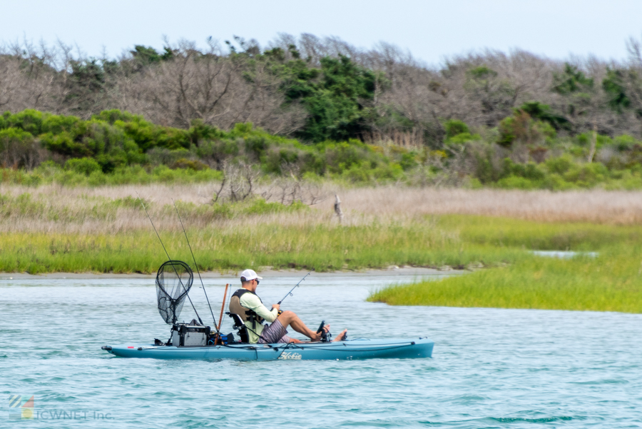 Kayak fishing in Pamlico SOund