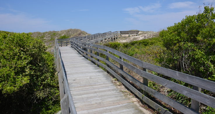 Foot ramp over dunes at Coquina Beach