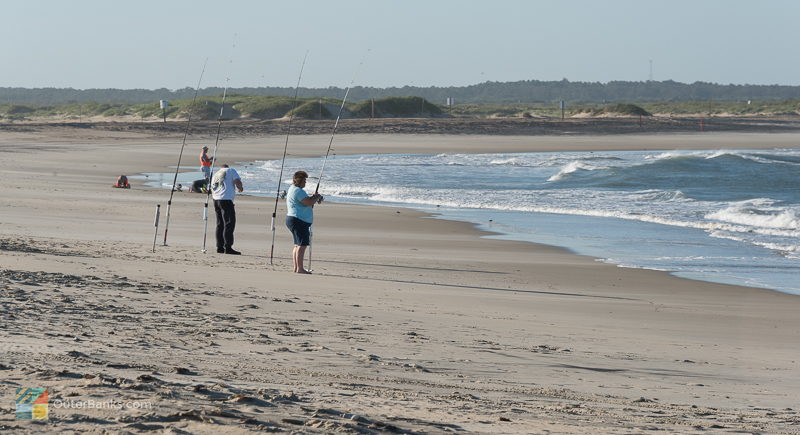 Surf fishing at Cape Point on Hatteras Island