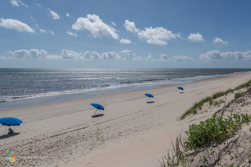 Umbrellas on the beach in Corolla NC