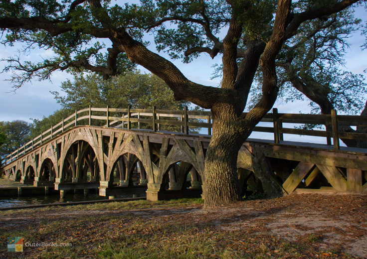 The foot bridge at Historic Corolla Park