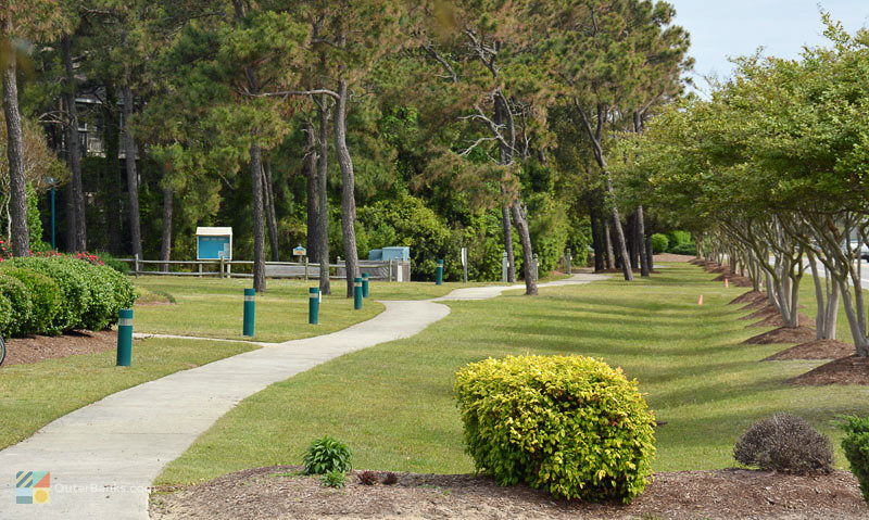 A bike path winds along NC 12 in Corolla NC