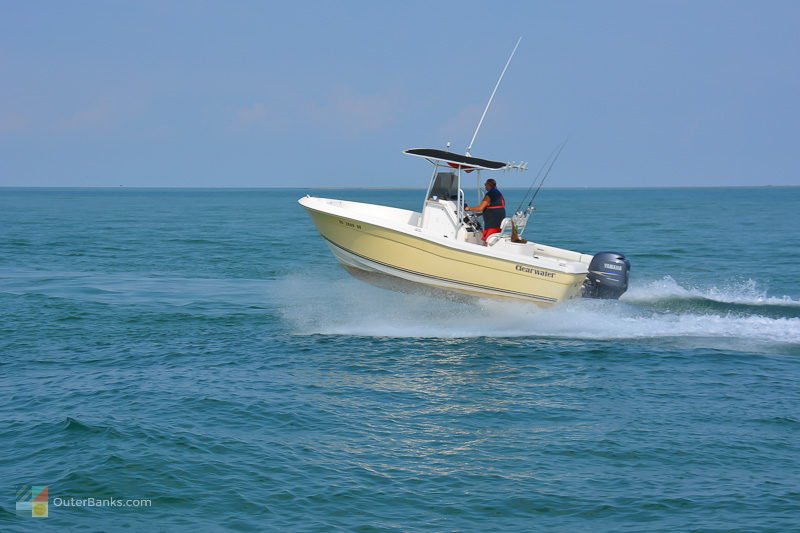 A fishing boat heads out to the Atlantic Ocean