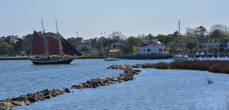 An afternoon sailing tour returns to Manteo waterfront marina