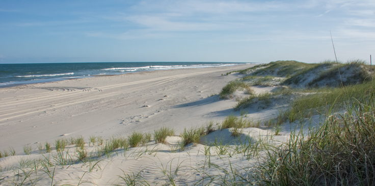 The beach on Portsmouth Island