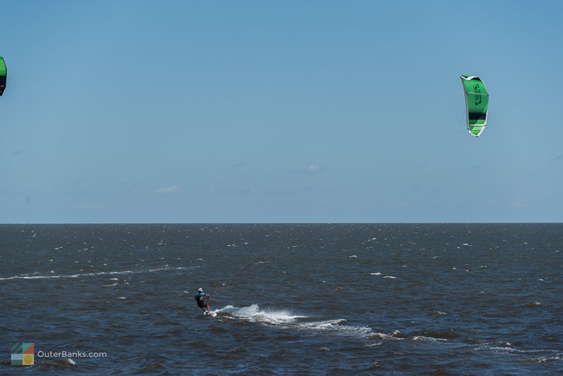 Kiteboarding off Hatteras Island