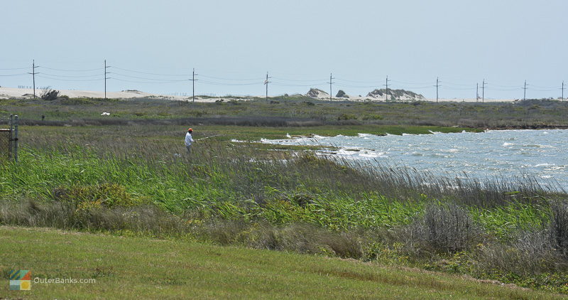 Fishing in the beautiful Pea Island Wildlife Refuge