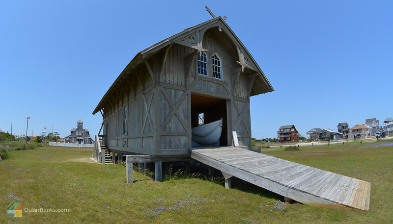 The Chicamacomico Lifesaving Station exhibits include a historic boathouse