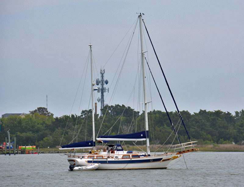 Anchored in Ocracoke Harbor