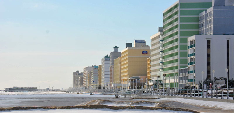 The Virginia Beach oceanfront in VA