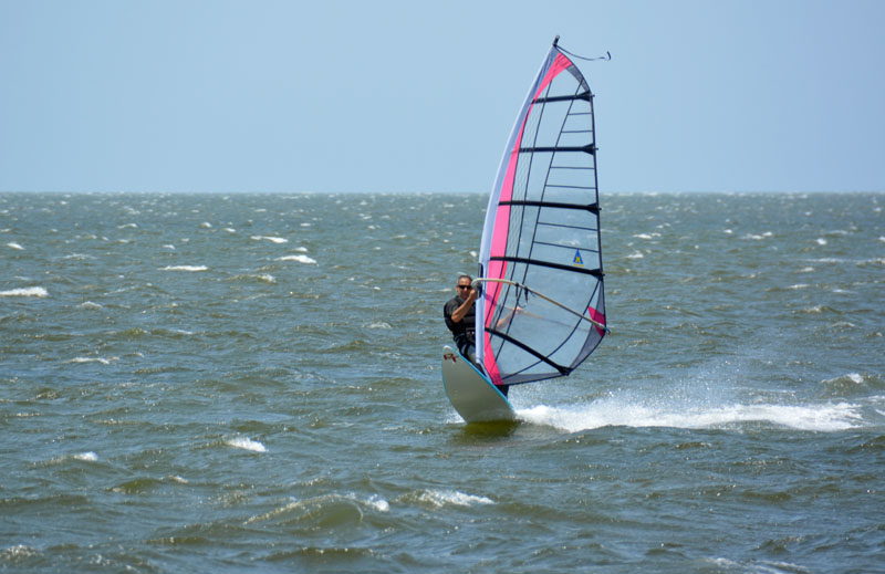 A windsurfer on Pamlico Sound