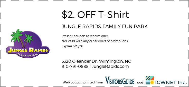 $2. OFF T-Shirt JUNGLE RAPIDS FAMILY FUN PARK