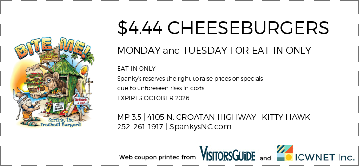 $4.44 CHEESEBURGERS MONDAY and TUESDAY FOR EAT-IN ONLY