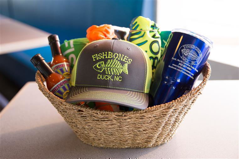 Fishbones Raw Bar & Restaurant merch basket