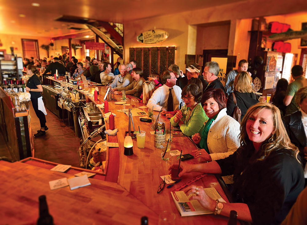 The bar at Outer Banks Brewing Station