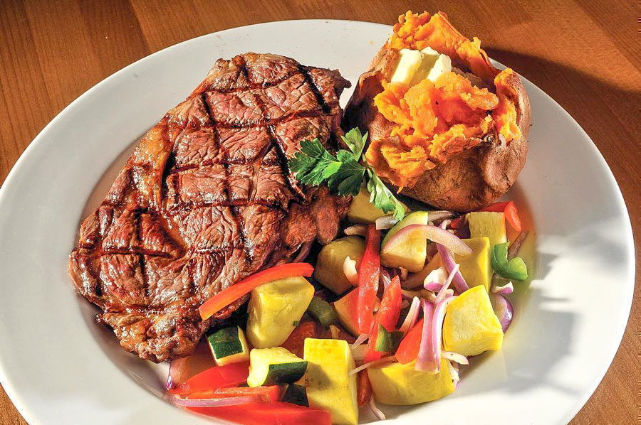 The Dunes Restaurant steak, potato and veggies