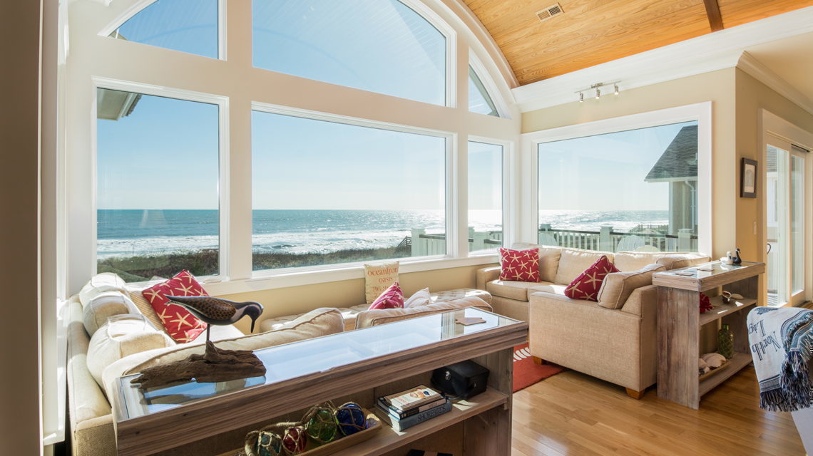 Twiddy & Company - Living room with a view of the ocean