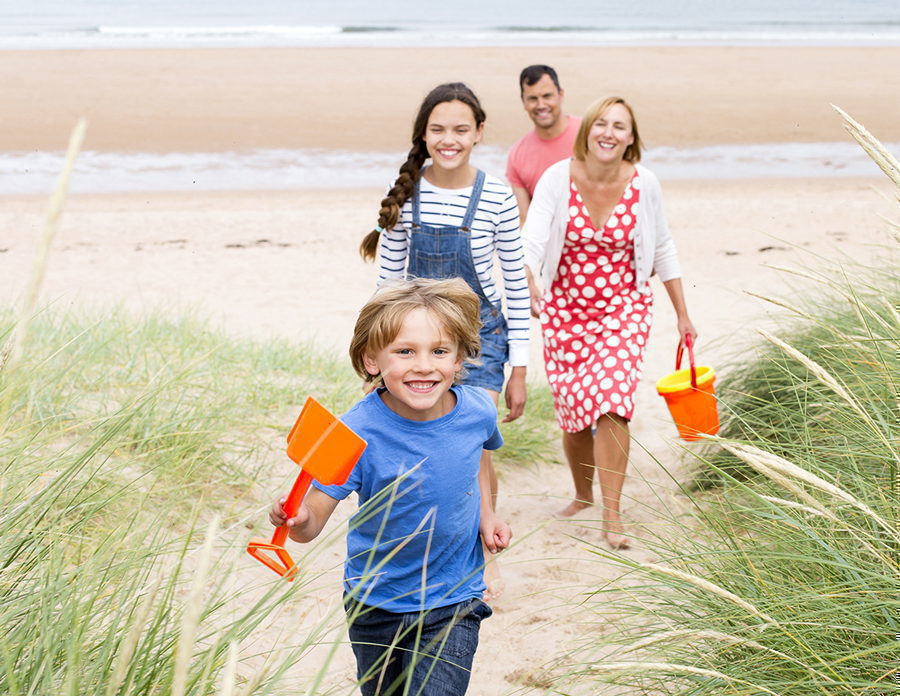 Surf Side Hotel family at the beach