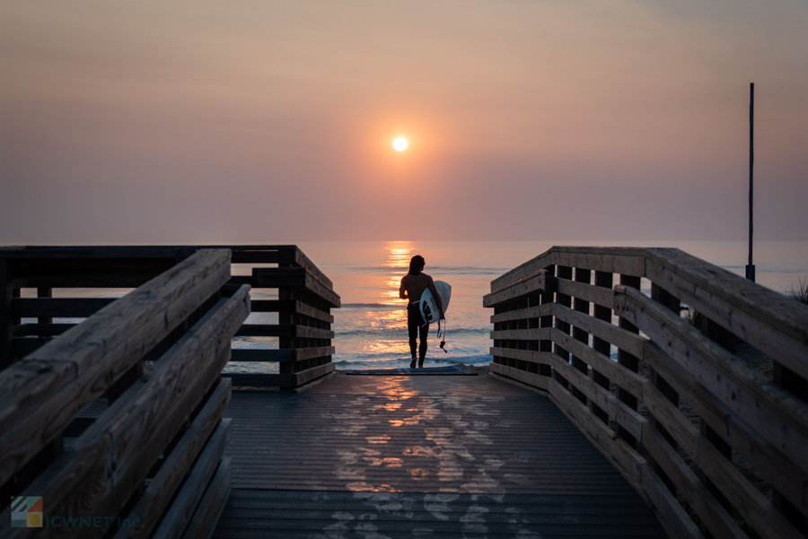 A surfer in Nags Head