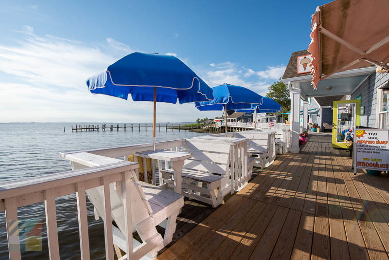 Enjoy ice cream on the Currituck Sound at Duck Waterfront Shops