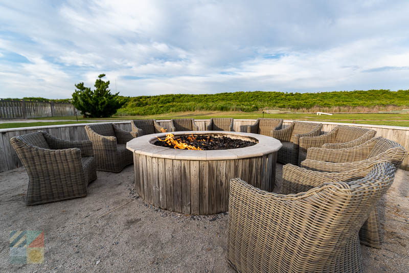 A large fire pit at the Sanderling Resort in Corolla, NC