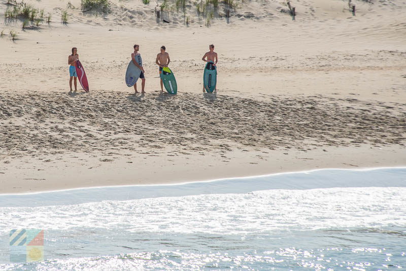 Skim boarding from the beach in Kill Devil Hills