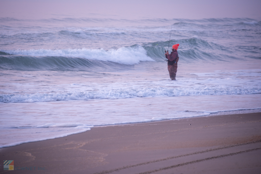 A surf fisherman in Nags Head NC